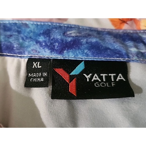 2/Yatta Golf Polos Tropical Pink Flamingo + Fall Leaves Stretch Performance XL - Picture 2 of 16